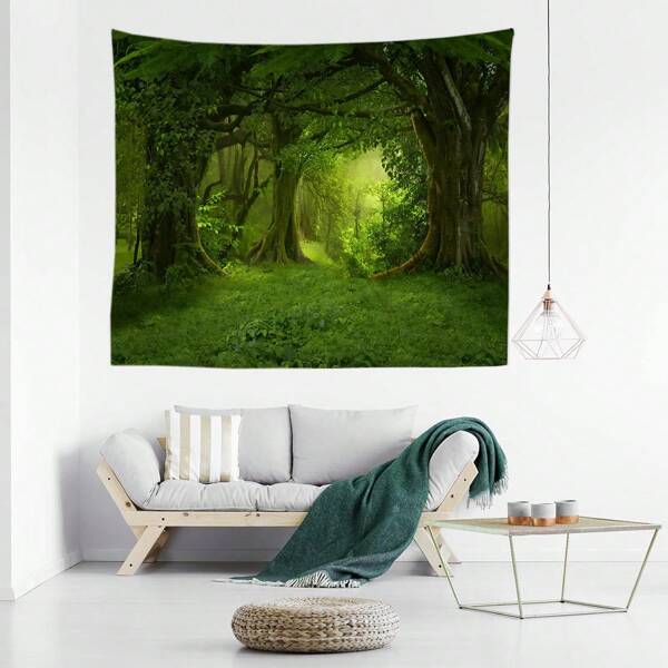 1 Stück Wald Druck Wandteppich, Modern Minimalistischer Wandteppich Aus ... 1 Stück Wald Druck Wandteppich, Modern Minimalistischer Wandteppich Aus ...