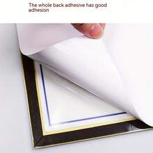 1pc A4 Size Rectangle Magnetic Photo Frame For Wall Hanging, Refrigerator Or Window. Suitable For Kids' Drawings, Home Photos, Pictures Displaying - Gold - View 6