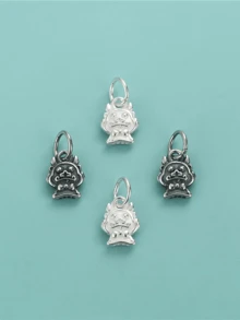 1個時尚可愛的S925純銀龍寶寶吊墜，適用於女士兒童手鍊項鍊珠寶製作手工DIY配件 - 期間 - 查看 3