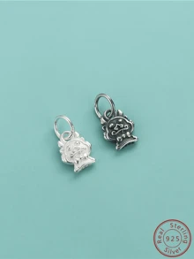 1個時尚可愛的S925純銀龍寶寶吊墜，適用於女士兒童手鍊項鍊珠寶製作手工DIY配件 - 期間 - 查看 1
