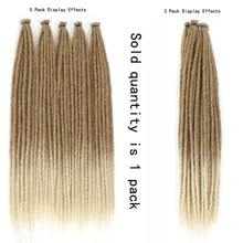 DZfirst 1/4 Packs(10/40Strands) Thin 0.6cm Dreadlock Handmade Hip-Hop Style Dreadlocks Extensions 613 Ombre Blonde 18-36Inch Synthetic Heat Resistant Wigs Pre Stretched Hair Extensions Braiding Hair - Ombre - View 9