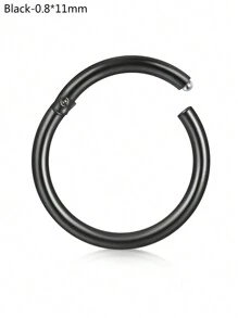 CIZME 1 件/套防过敏铰链鼻环 20G 18G 16G 14G 不锈钢鼻中隔珠宝铰链节环身体穿孔鼻环唇环鼻轮软骨耳环 - 卡扣 - 查看 19