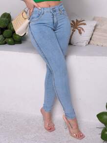 Calça Jeans Feminina Push Up Cintura Alta Lycra Lady X