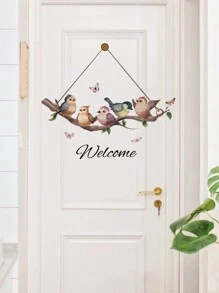 1pc Branch & Bird Design Door Wall Sticker For Bedroom Room Decoration - Multicolor - View 2