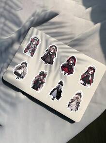 60 張深色蘿莉動畫貼紙,筆記本、水瓶、文具和日記 Diy 工藝品創意裝飾 - 黑色 - 查看 2