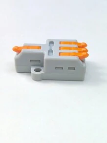 5 pcs Lever Wire Connector, DIY Mini Splicing Compact Wire Connectors,1 in 3 out Quick Terminal Block, Splicing Connectors for Circuit 0.08-4mm2 AWG 28-12 (Orange Gray ) - Orange - View 6