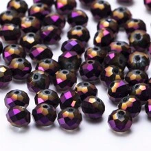 4mm、6mm、8mm 金屬色系面形水晶珠和電鍍玻璃珠,用於diy珠寶手鍊和項鍊製作 - 彩色 - 查看 35