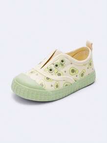 Balabala Kids' Canvas Slip-On Sneakers, Graphic Print & Elastic Goring – Lightweight – Easy-On Casual Shoes for Everyday Wear - 綠色 - 查看 4