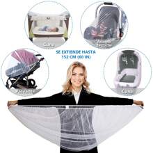 FELIN Baby Stroller Mosquito Net, Stroller Insect Nets With Storage Bag, Breathable Portable Baby Stroller Mosquito Net, Stroller Mosquito Net Set - White - View 3