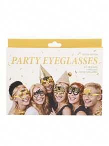 6入組紙材質的眼鏡,適用於新年、生日派對,照片道具 - 彩色 - 查看 2