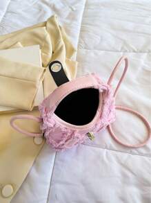 Lightweight,Business Casual Mini Hobo Bag Fashionable Pink Raw Trim Twist Lock For Daily Life For Teen Girls Women College Students,Rookies & White-Collar Workers Perfect For Office,College,Work ,Business,Commute,Outdoors, Travel, Outings Valentines