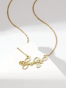 1 pc personal stainless steel girl's name pendant necklace - Yellow Gold - View 3