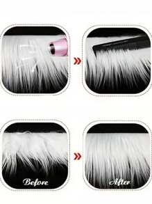 3/2 件白色人造水洗毛皮面料毛茸茸毛皮补丁人造毛皮装饰条椅套座垫 DIY 配件家居装饰水洗毛皮条 DIY 工艺服装装饰面料用品万圣节