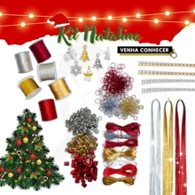 Christmas Braiding Kit - 80 M Satin Threads For Braids, Christmas Pendants, Braiding Accessories - 紅白色 - 查看 3