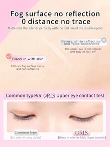 20pcs Double Row Single Side 120pcs Double Eyelid Stickers, Plain Color Invisible S-Shape Short Narrow Style, 16*2mm - Green - View 6