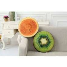 1pc Fruit Patterned Pillow, Cute Circular Creative Cartoon 3d Pillow Cushion For Living Room Home Use - Kiwi - View 4