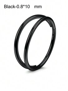 CIZME 1Pc/Set Hypoallergenic Hinged Clicker Double Hoop Nose Rings Hoop 20G 18G 16G 14G Stainless Steel Septum Jewelry Hinged Segment Ring Body Piercing Nose Hoop Lip Rings Nose Helix Cartilage Rook Earrings - Multicolor - View 38