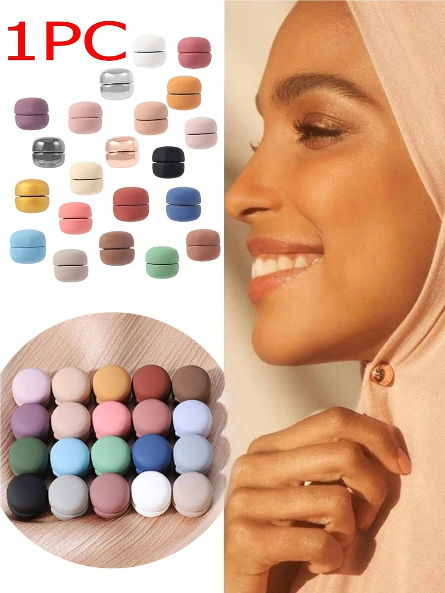 1pc Women Solid Casual Scarf Magnet For Daily Life - Grey - View 1