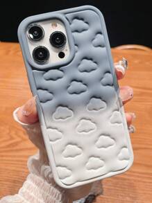 1入pc漸變雲設計防震手機殼適用於蘋果iphone - 灰色 - 查看 1