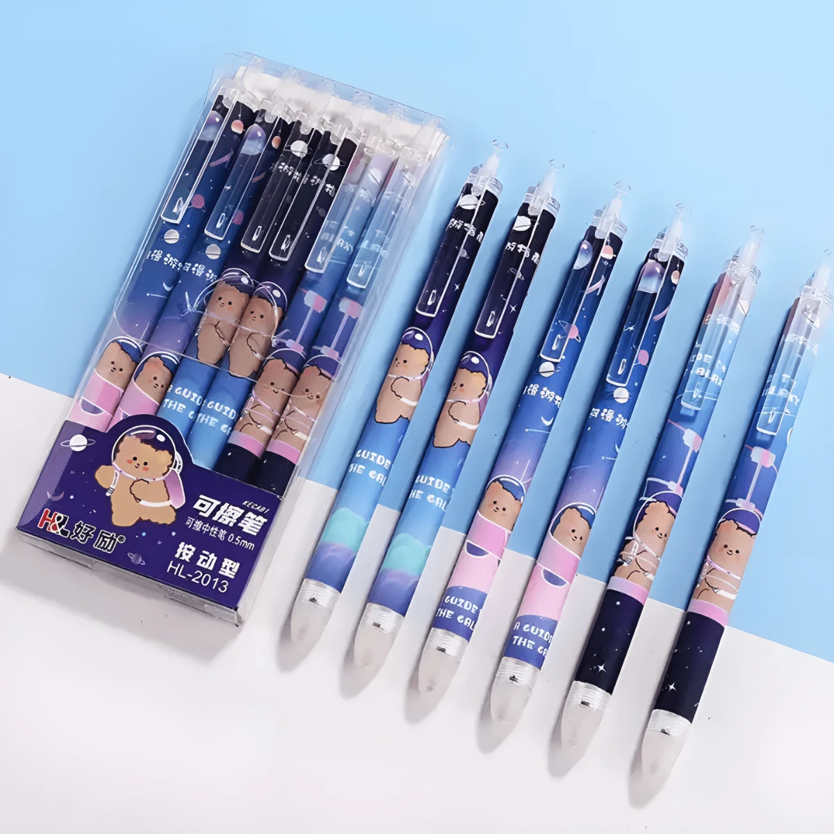 Set 12 Plumas Borrables Ositos Tinta Gel Gris Super Cómodas antideslizantes - Multicolor - Ver 1