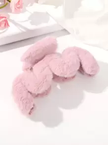 1 pieza Accesorio de pinza de pelo de unicolor de peluche para otoño/invierno, accesorios lindos, rosa, Día de San Valentín, pinzas para el cabello, clip para el cabello