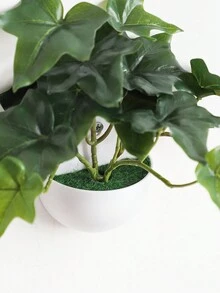 1入組人造懸掛盆栽植物套裝,假常春藤攀緣植物帶半盆栽,室內外牆壁家居浴室裝飾綠意 - 綠色 - 查看 7