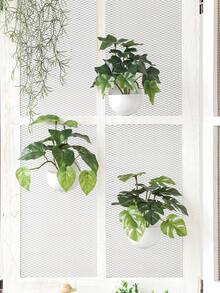 1入組人造懸掛盆栽植物套裝,假常春藤攀緣植物帶半盆栽,室內外牆壁家居浴室裝飾綠意 - 綠色 - 查看 3