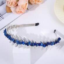 1pc Natural Crystal Golden/silver Leaf Design Headband For Diy, Wholesale Popular European And American Style Hair Accessories - Multicolor - View 19