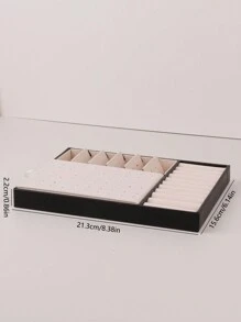 1個大容量珠寶盒可收納耳環、項鍊、戒指、手鍊 - 黑色 - 查看 2