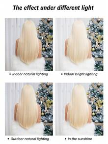 Black Long Straight Wigs For Women, Natural Black Synthetic Wigs With Bangs, Elegant Beautiful Natural Looking Heat Resistant Synthetic Wig Daily Party Use - 金色 - 查看 7