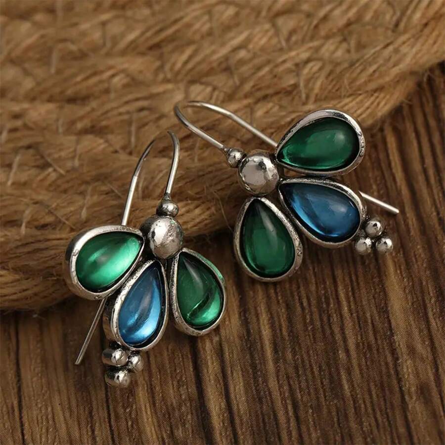 1pair Fashionable Bohemian Style Creative Design Earrings Suitable For Women's Daily Wear - Multicolor - View 1
