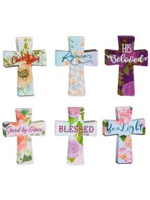 JUVALE 24 Pack Of Christian Magnetic Bookmarks, Floral Cross Bookmarks,  Magnet Book Page Markers For Daily Motivation, Inspiration, Encouragement (12 Designs) - Multicolor - View 9