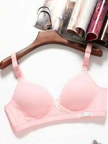 1件孕婦交叉前無線哺乳內衣 - 粉色 - 查看 5