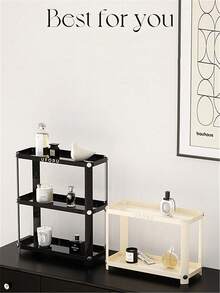 1入組化妝品收納盒,多層化妝品展示架,雙層設計,三角形狀,大尺寸簡約設計,適用於浴室,臥室梳妝台,米白色 - 米色 - 查看 7