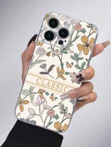 1pc Personalized Small Flower Pattern 2.0 Transparent Full Coverage Thickened Protective Tpu Case, Dustproof And Waterproof, Compatible With Iphone7/8/11/12/13/14/15/X/Xr/Xs/Plus/Pro/Pro Max/Se2/Mini Series - Multicolor - View 3