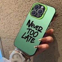 1入綠色英文字母清新防摔手機殼,適用於iphone 7/8/11/12/13/14/15/x/xr/xs/plus/pro/pro Max/se2 - 暗綠[0] - 查看 1