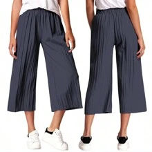 Pantalón Capri Plisado Ragazza Pesquero Stretch Ultra Cómodo - Gris - Ver 2