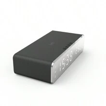 1 Piece Wireless Charger Stand With Clock Thermometer, Compatible With All QI-Enabled Smartphones Including