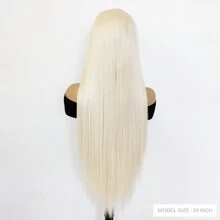 熱門時尚變裝皇后 60 號金發長直合成蕾絲假髮女式高溫柔軟蕾絲假髮角色扮演假髮 24 英寸 - 金色 - 查看 3