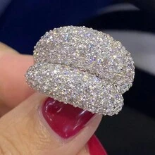 1枚歐美風格的豪華女戒 - 銀色 - 查看 2