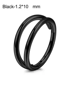 CIZME 1Pc/Set Hypoallergenic Hinged Clicker Double Hoop Nose Rings Hoop 20G 18G 16G 14G Stainless Steel Septum Jewelry Hinged Segment Ring Body Piercing Nose Hoop Lip Rings Nose Helix Cartilage Rook Earrings - Multicolor - View 37