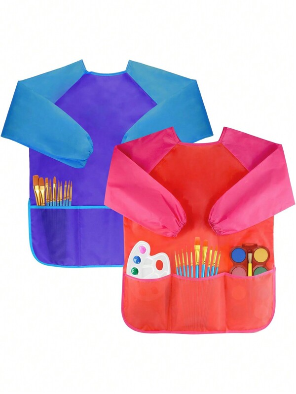 4 Pack Kids Art Smocks Waterproof Kids Painting Aprons Toddler Art