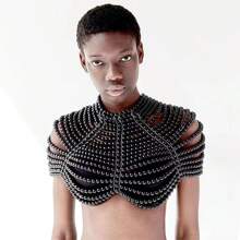 1pc European And American Style Exaggerated Multi-layer Handmade Pearl Necklace, Wedding Fashion Accessory - Multicolor - View 7