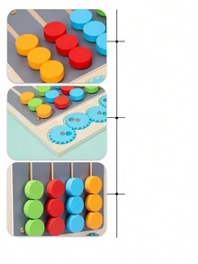 50入組木質色彩配對棋盤遊戲玩具,幼兒早教益智拼圖 - 彩色 - 查看 3