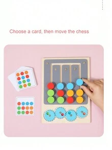 50入組木質色彩配對棋盤遊戲玩具,幼兒早教益智拼圖 - 彩色 - 查看 4