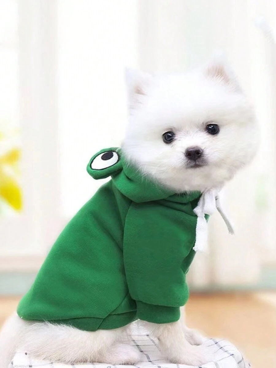 HOLAPET Trang phục hóa trang hình con ếch ngộ nghĩnh cho thú cưng, trang phục nhập vai hoạt hình, phù hợp cho chó và mèo cỡ vừa và nhỏ trong lễ Halloween - màu xanh lá - Xem 1