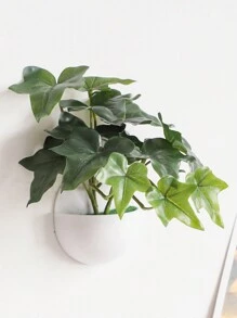 1入組人造懸掛盆栽植物套裝,假常春藤攀緣植物帶半盆栽,室內外牆壁家居浴室裝飾綠意 - 綠色 - 查看 1