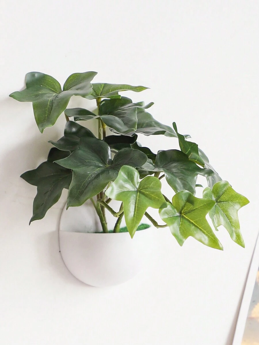 1入組人造懸掛盆栽植物套裝,假常春藤攀緣植物帶半盆栽,室內外牆壁家居浴室裝飾綠意 - 綠色 - 查看 1