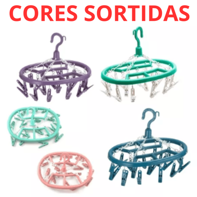 1 VARAL DE CALCINHA CUECA MEIA COM 18 PRENDEDORES