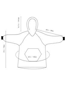 1pc Wearable Blanket Hoodie With Drop Shoulder Sleeves - Mauve Purple - View 5